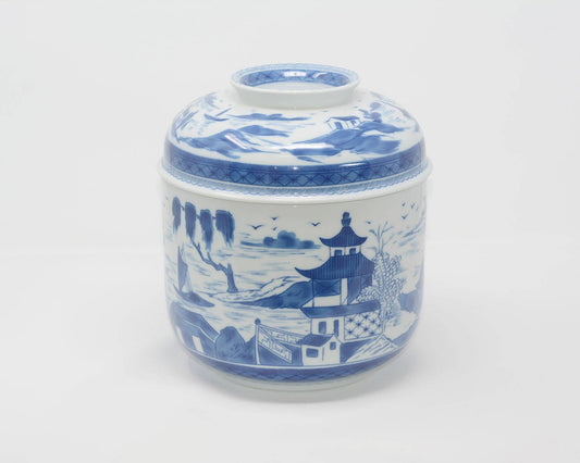 Blue Canton Temple Jar