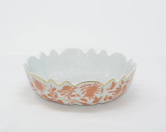 Sacred Bird & Butterfly Scalloped Bowl