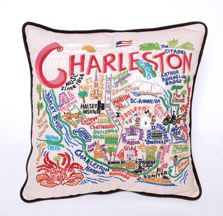 Charleston Embroidered Pillow