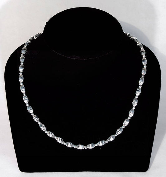 24" Rice Bead Silver Plated Necklace