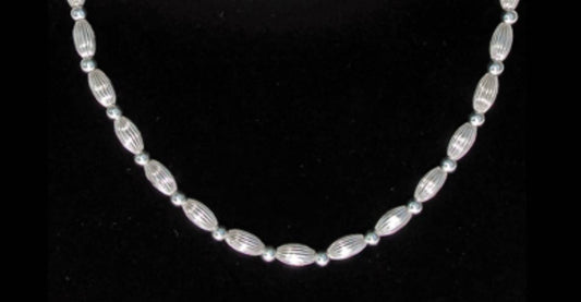 Rice Bead Necklace Sterling Silver
