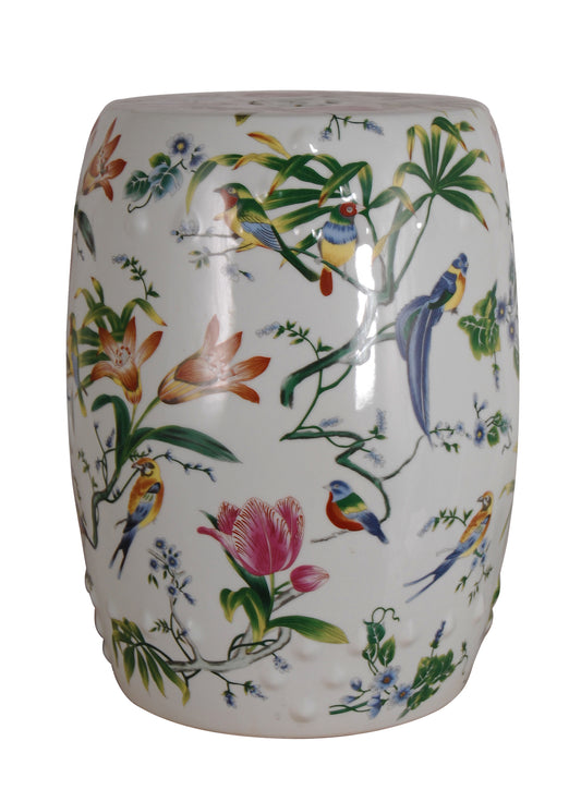 Porcelain Lily Garden Stool